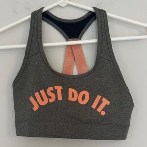 Nike Dri-Fit Gray Pink Sports Bra women’s size small